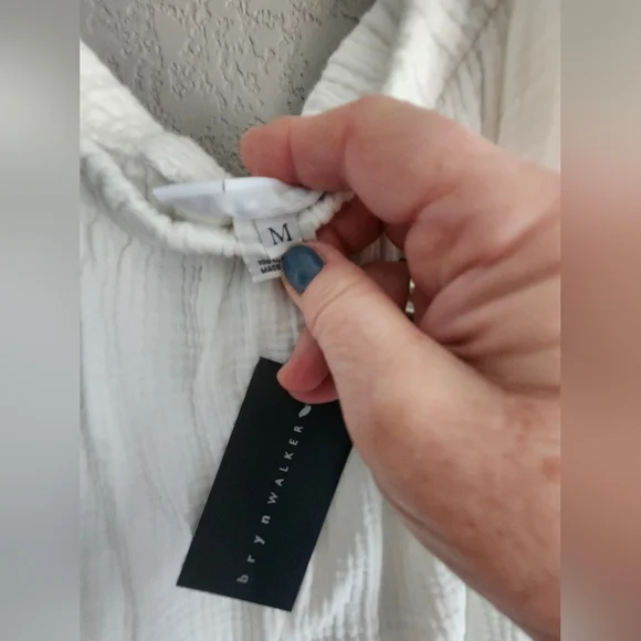 Bryn Walker Cotton White Two-Piece Set Lagenlook Casual Coastal Grandma Size: m - Picture 6 of 7